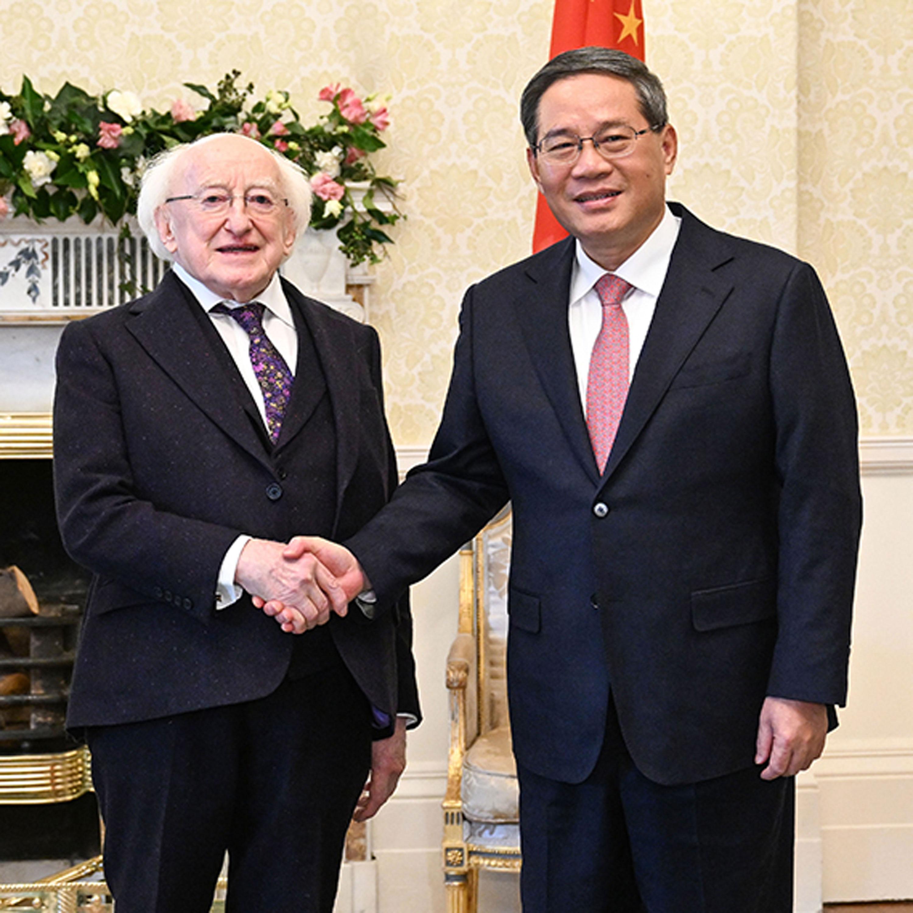 Chinese premier meets with Irish leaders in Dublin