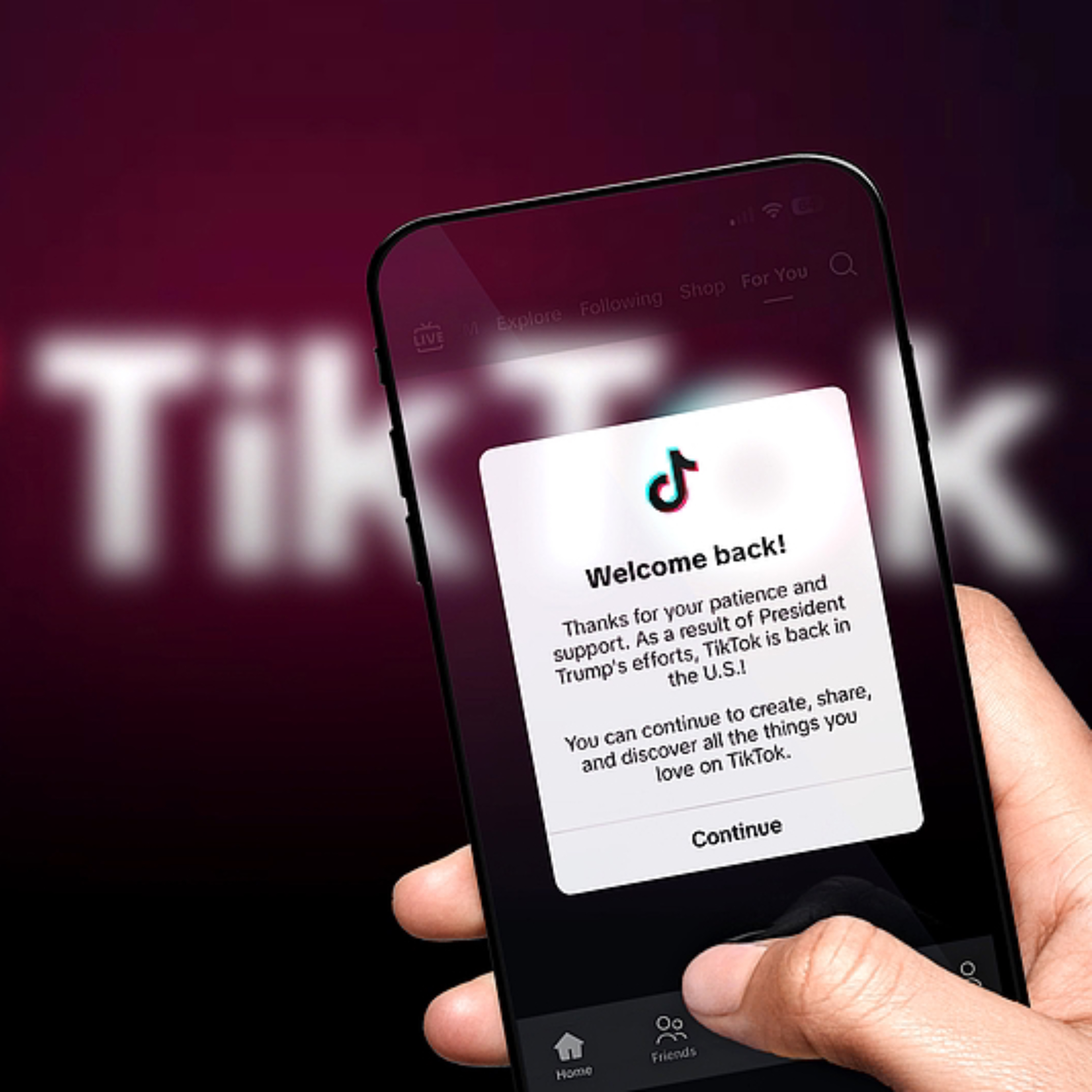 TikTok restores service in U.S.