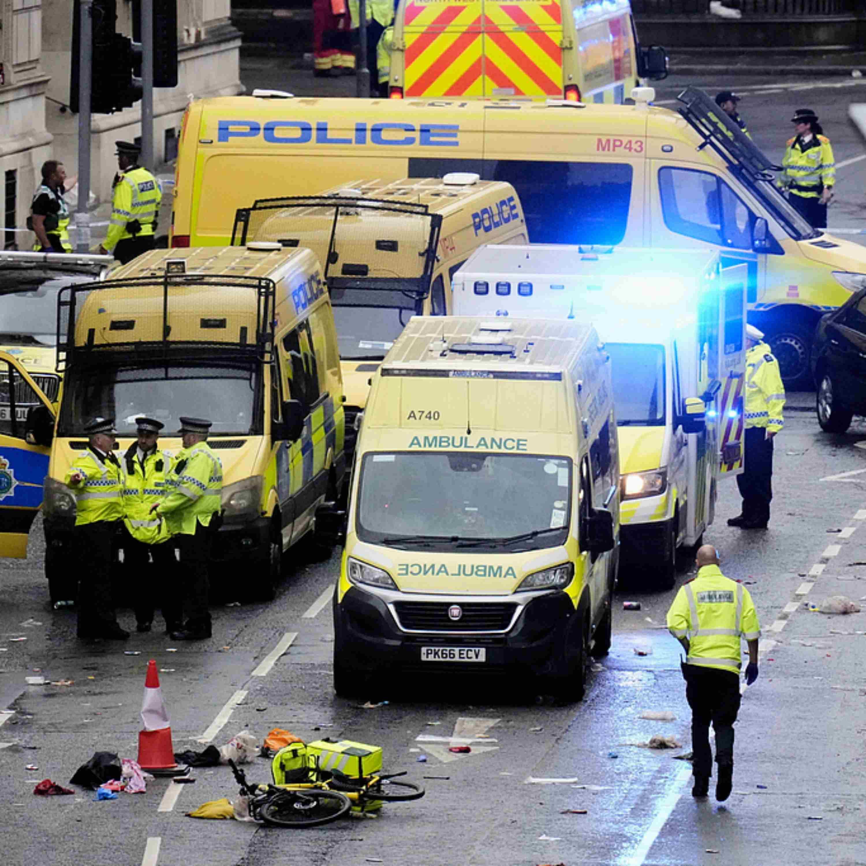 Car rams into fans celebrating Liverpool's Premier League victory