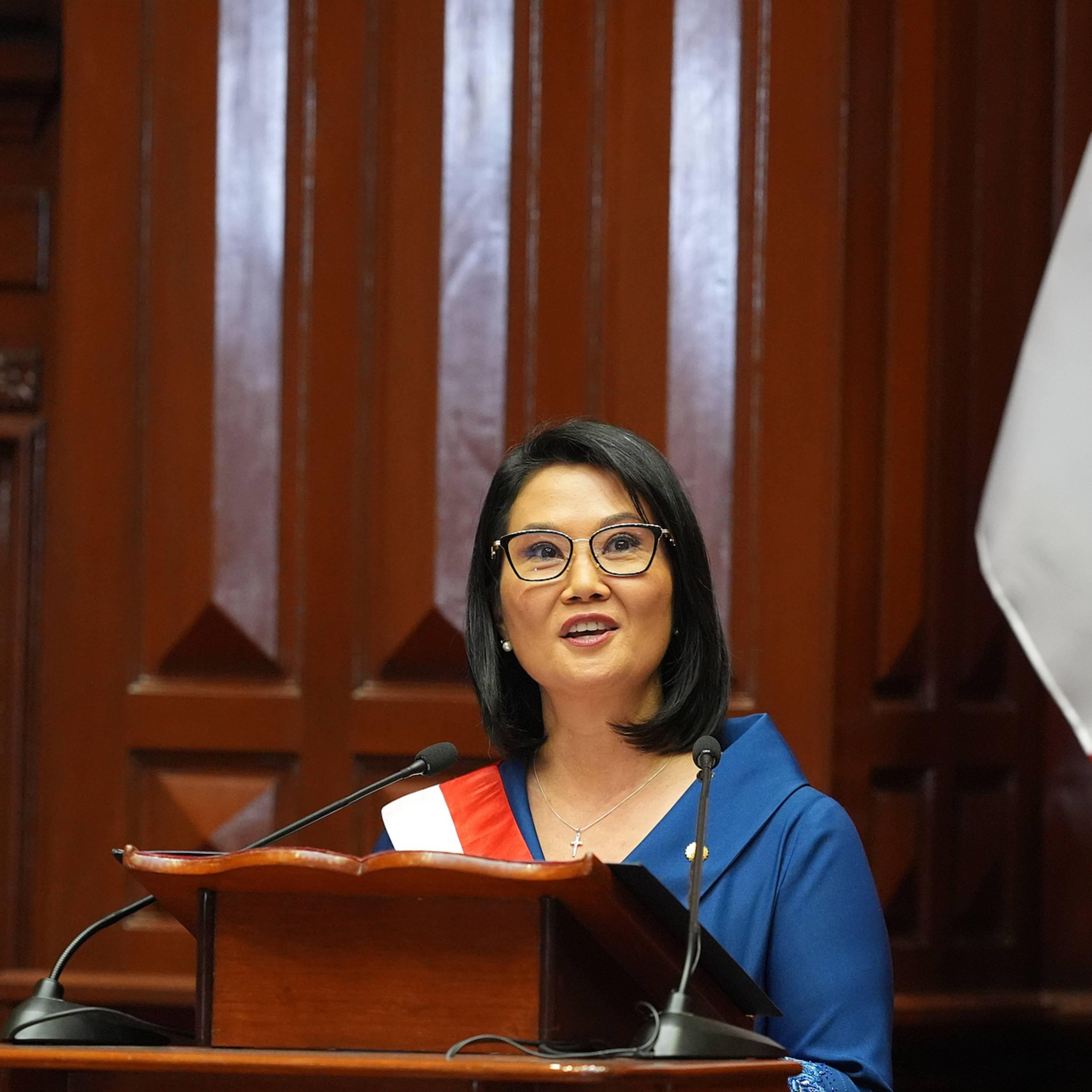 Keiko Fujimori takes office as Peru's first elected female president